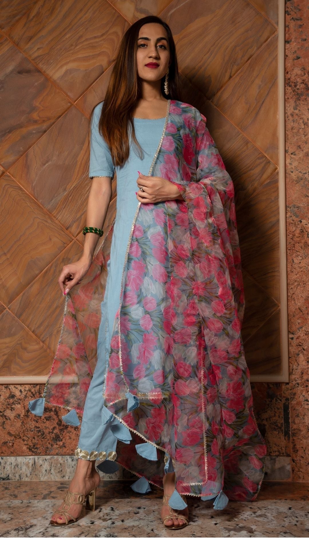 FIZA PURE COTTON SUIT SET - Pomcha Jaipur