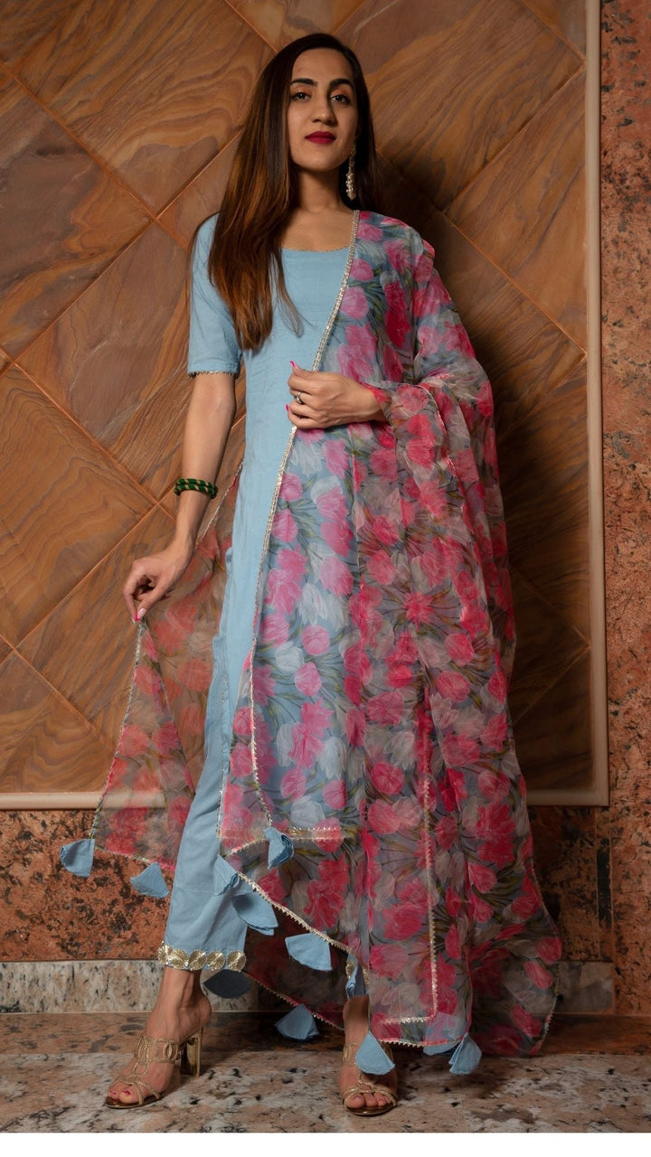 FIZA PURE COTTON SUIT SET - Pomcha Jaipur