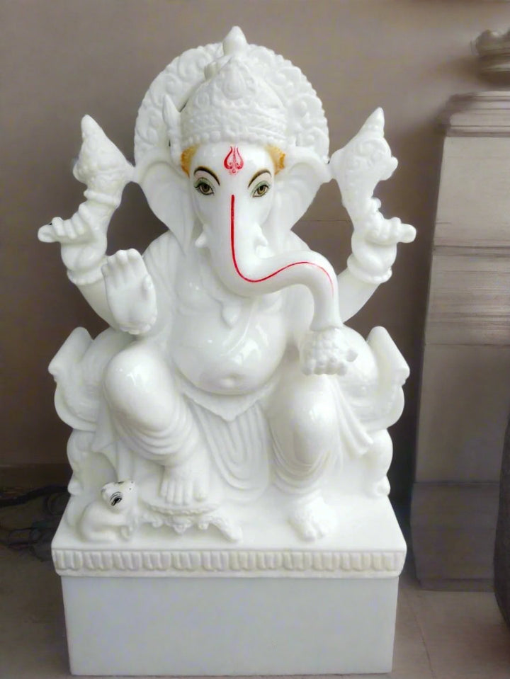 Pure White Makrana Ganesha | Exquisite Craftsmanship