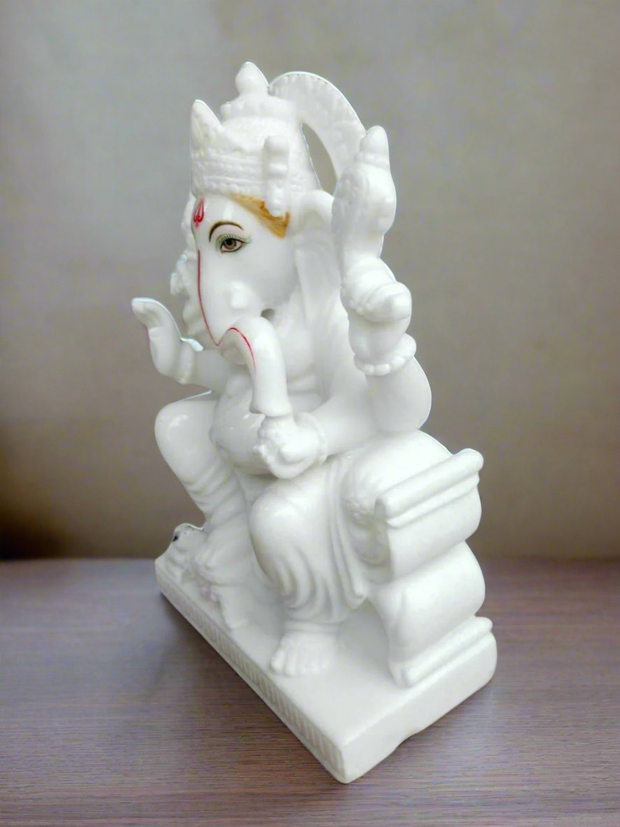Pure White Makrana Ganesha | Exquisite Craftsmanship