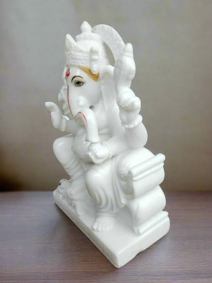 Pure White Makrana Ganesha | Exquisite Craftsmanship