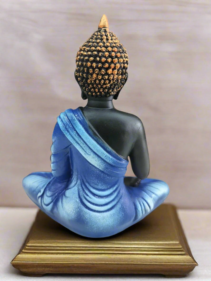 Elegant Buddha Statue | 8.5-Inch Fiber Sculpture for Peaceful Home Décor