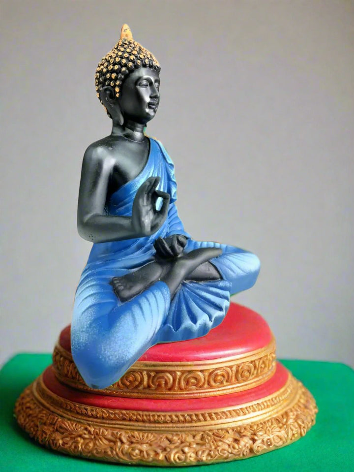 Elegant Buddha Statue | 8.5-Inch Fiber Sculpture for Peaceful Home Décor