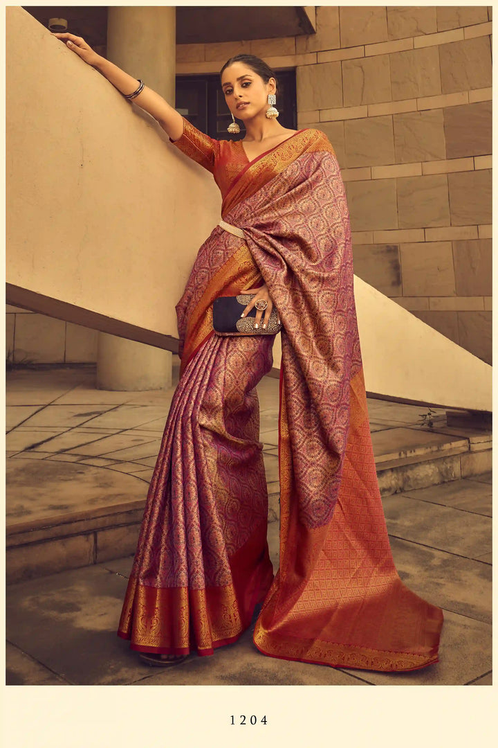 Luxurious Silk Saree | Designer Appeal with Zari Brocade for Weddings