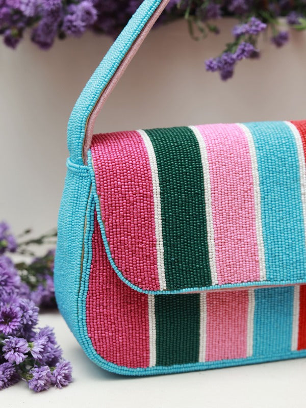 Stripe Multicolor Baguette Bag | Stylish Handbag Collection