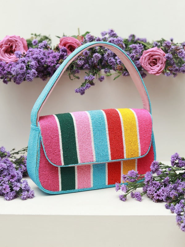 Stripe Multicolor Baguette Bag | Stylish Handbag Collection