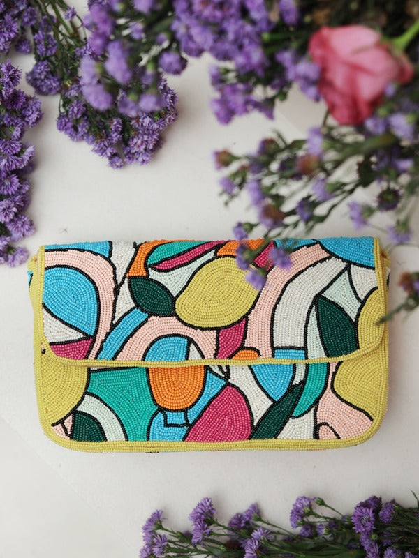 Poppy Multicolor Baguette Bag with Handle | Chic Designer Handbag