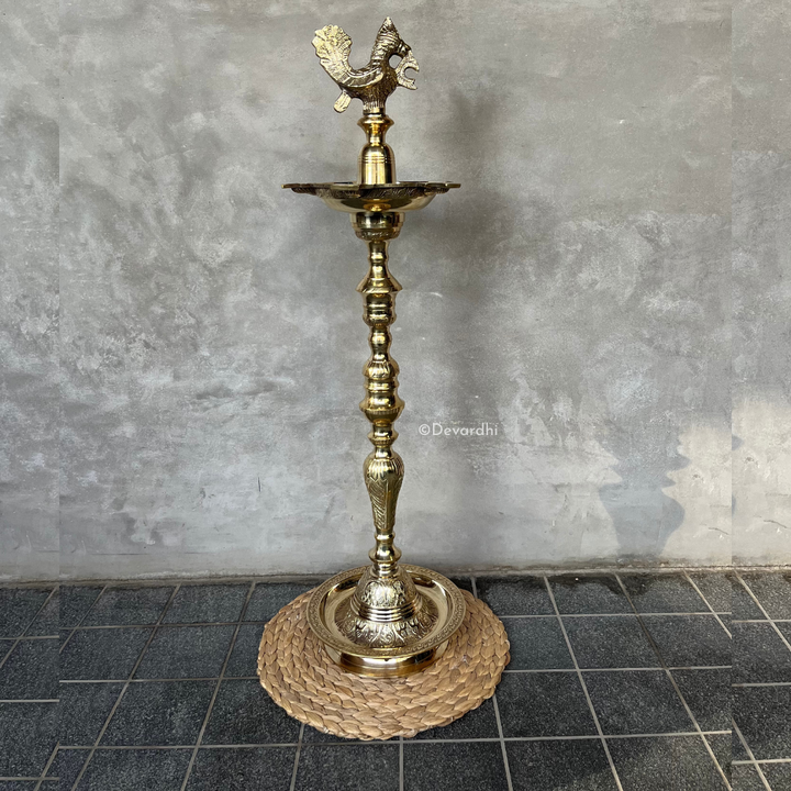 Mahabharat Oil Lamp | 48-Inch Decorative Pooja Ritual Essentials