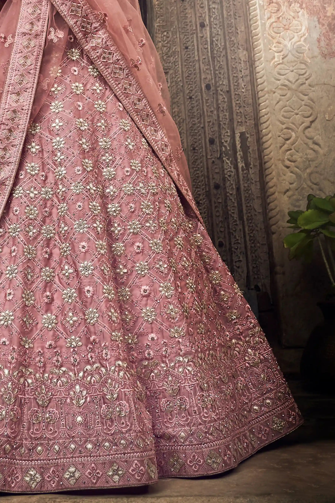 Designer Pink Lehenga Choli | Gota & Thread Work for Wedding Wer