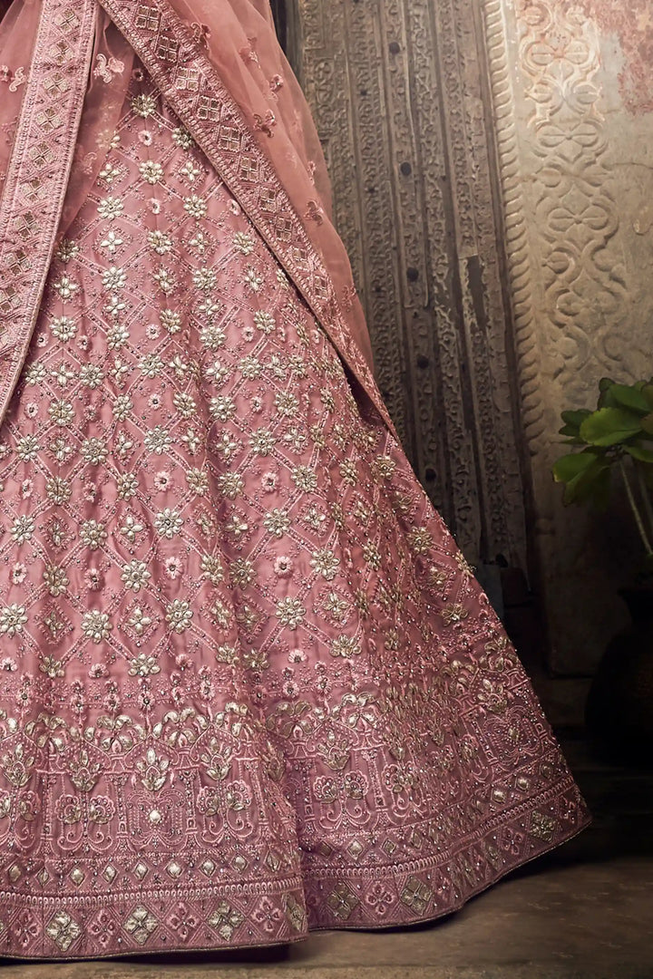 Designer Pink Lehenga Choli | Gota & Thread Work for Wedding Wer