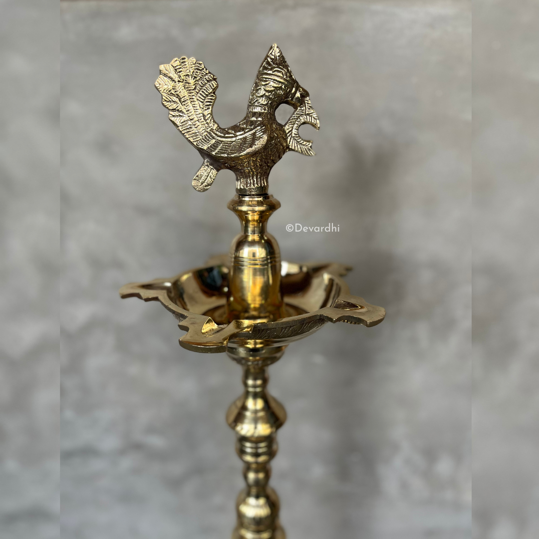 Mahabharat Oil Lamp | 48-Inch Decorative Pooja Ritual Essentials