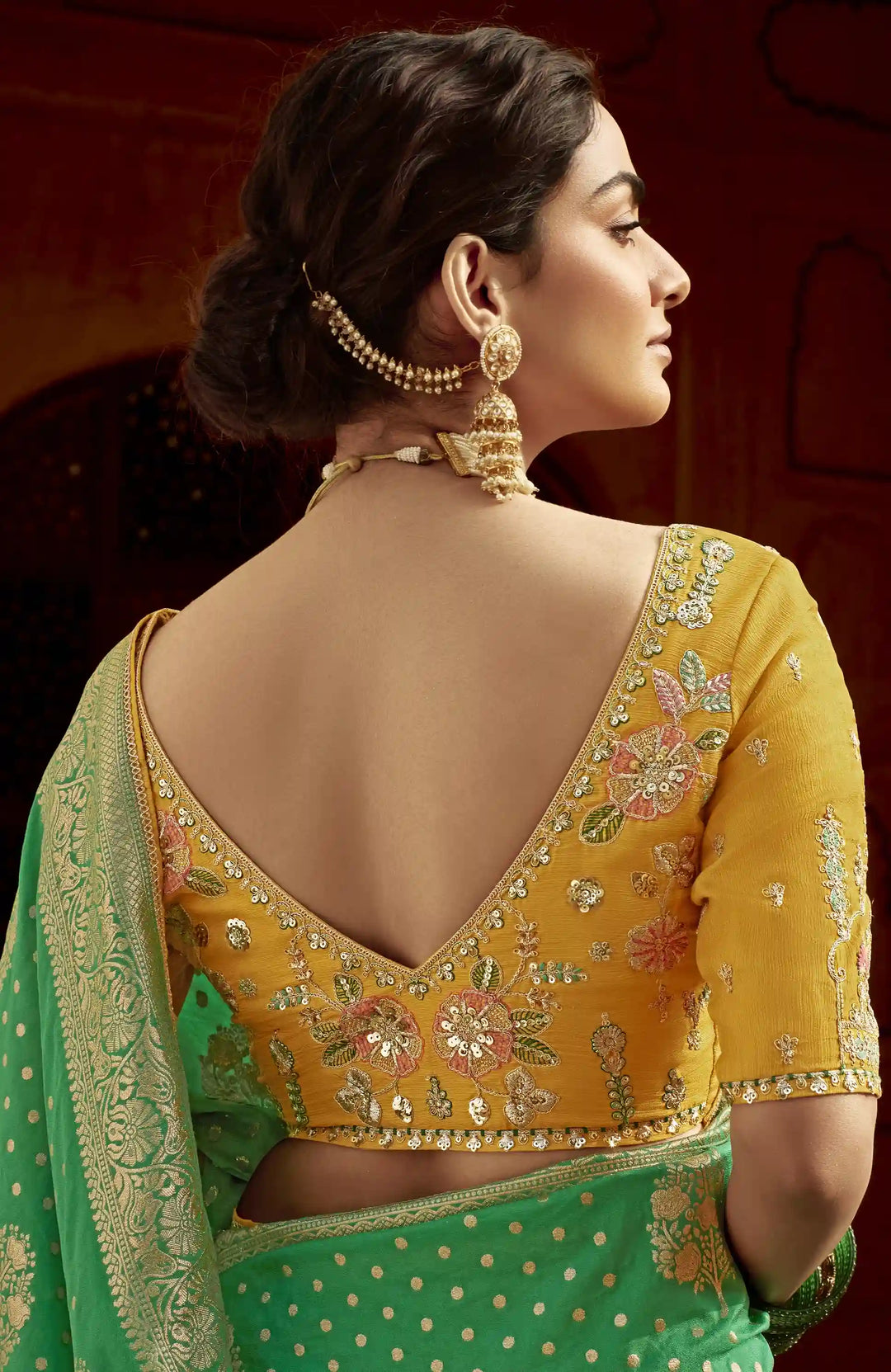 Gorgeous Dola Silk Saree in Aqua Green for Party and Wedding Wear