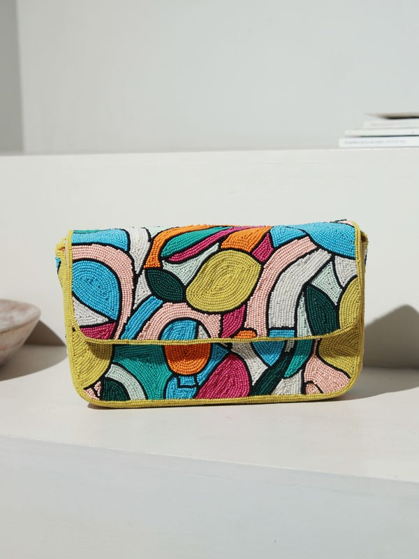 Poppy Multicolor Baguette Bag with Handle | Chic Designer Handbag
