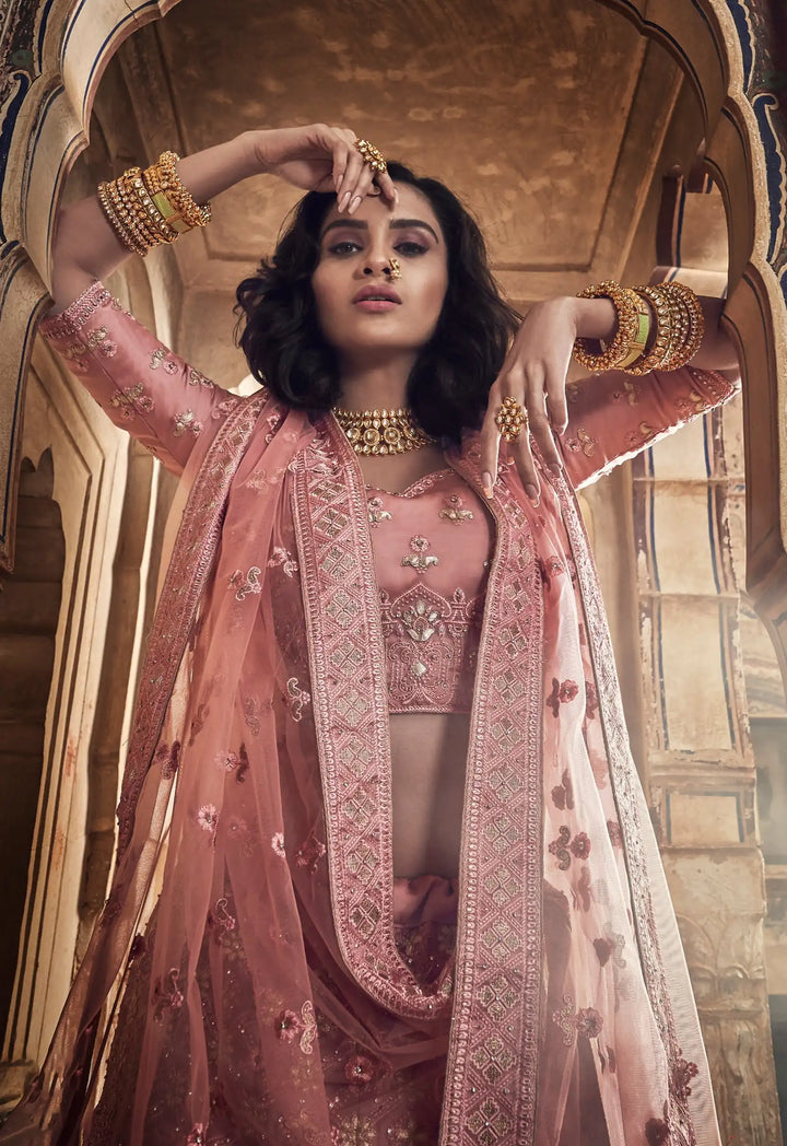 Designer Pink Lehenga Choli | Gota & Thread Work for Wedding Wer
