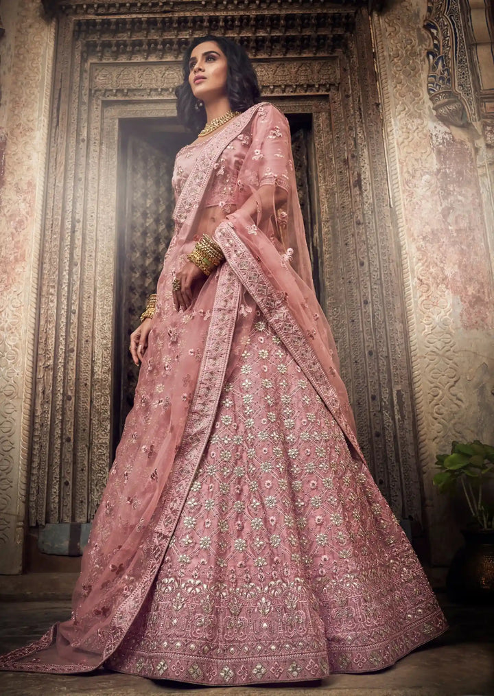 Designer Pink Lehenga Choli | Gota & Thread Work for Wedding Wer