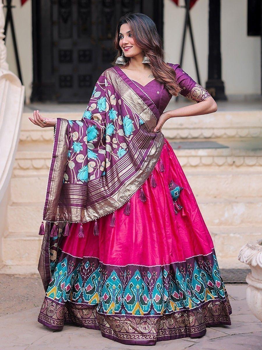 Marvelous Pink Patola Printed | Silk Occasion Wear Lehenga Choli Style Statement