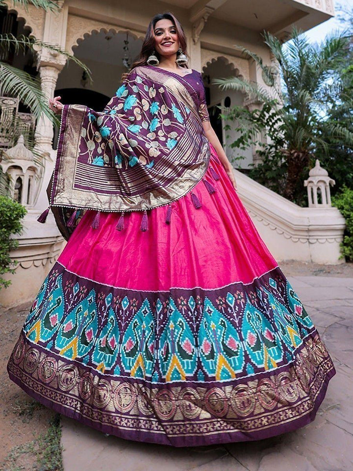 Marvelous Pink Patola Printed | Silk Occasion Wear Lehenga Choli Style Statement