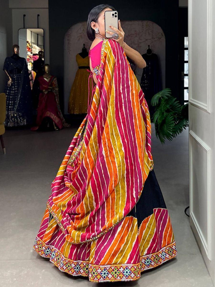 Beautiful Black Gamthi Work | Pure Cotton Navratri Lehenga Choli Exclusive