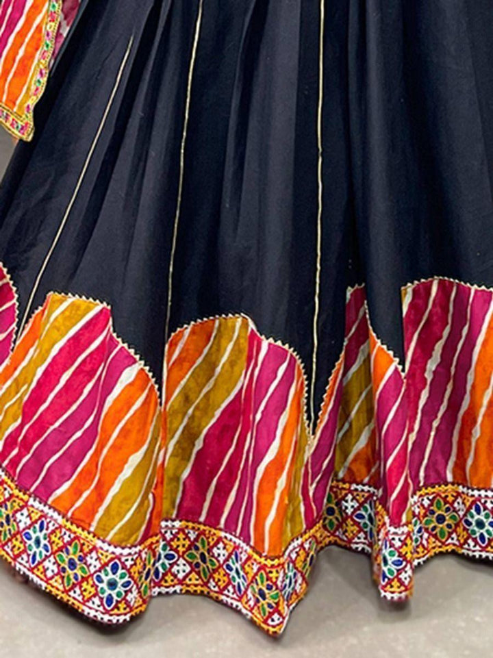 Beautiful Black Gamthi Work | Pure Cotton Navratri Lehenga Choli Exclusive