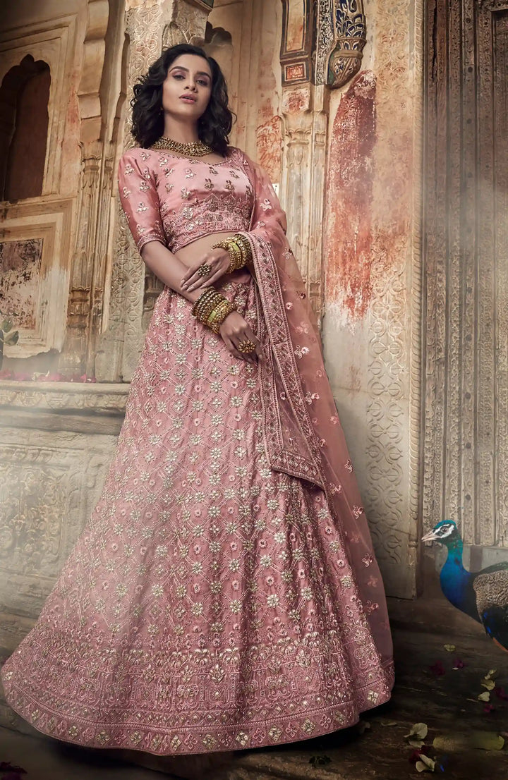 Designer Pink Lehenga Choli | Gota & Thread Work for Wedding Wer