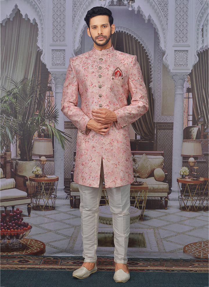 Art Banarasi Silk Sherwani | Stylish Indo Western for Weddings & Events
