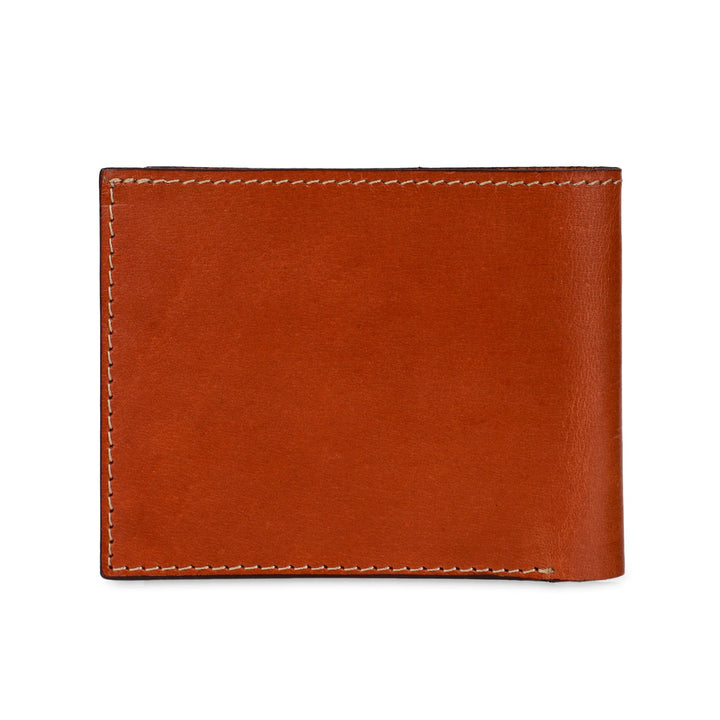 Two tone brown bi-fold wallet