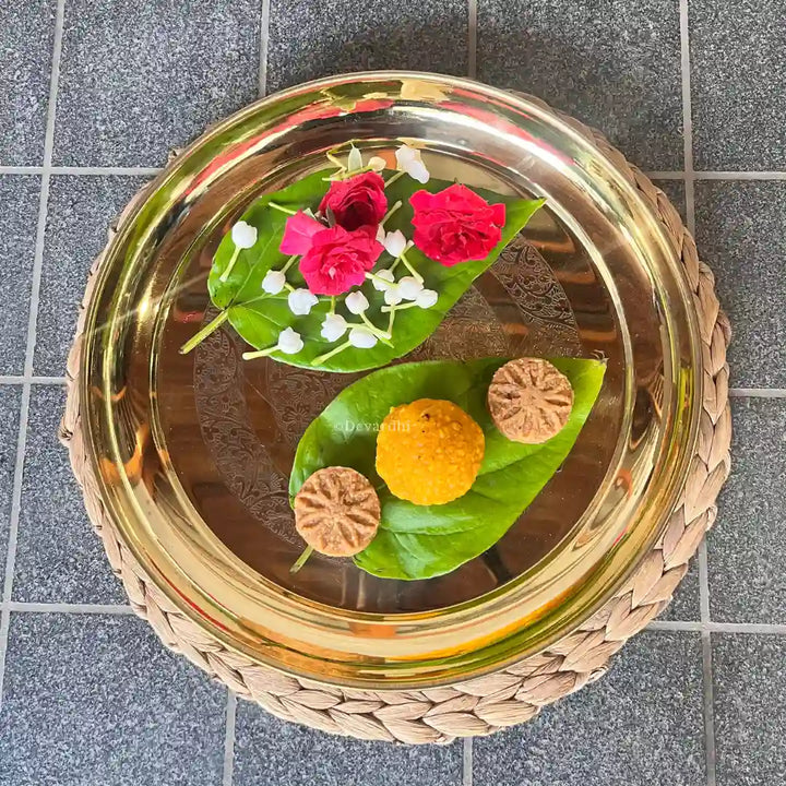 Pooja Thali Set | Brass Ritual Plate 13 Inch