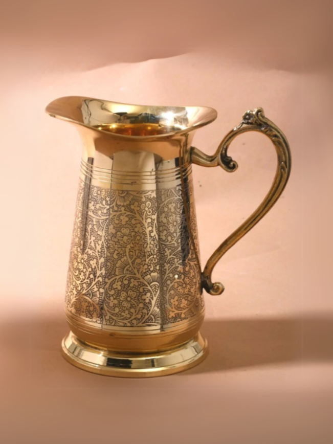 Nakaashi Brass Jug | Pure Brass Royal Jug for Healthy Living