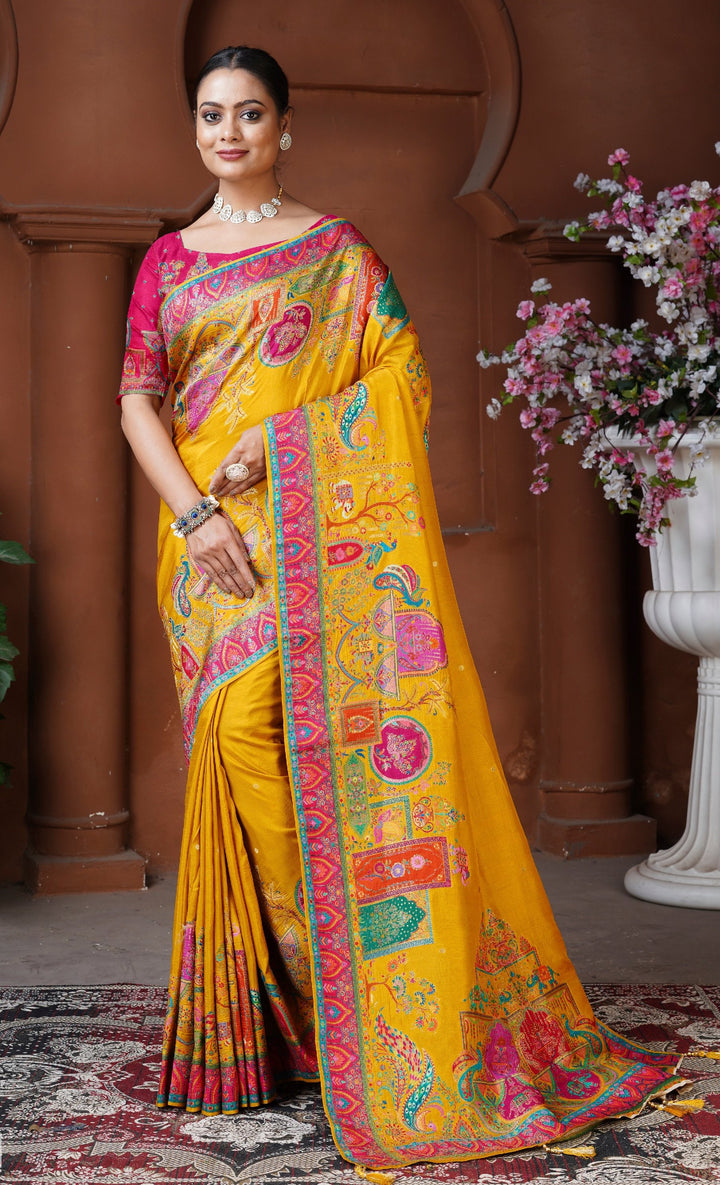 Radiant Dola Silk Saree with Matching Silk Blouse