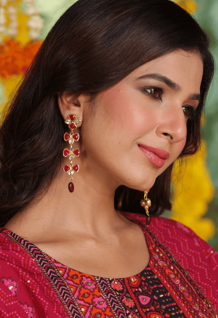 Gold plated stone earrings Edition