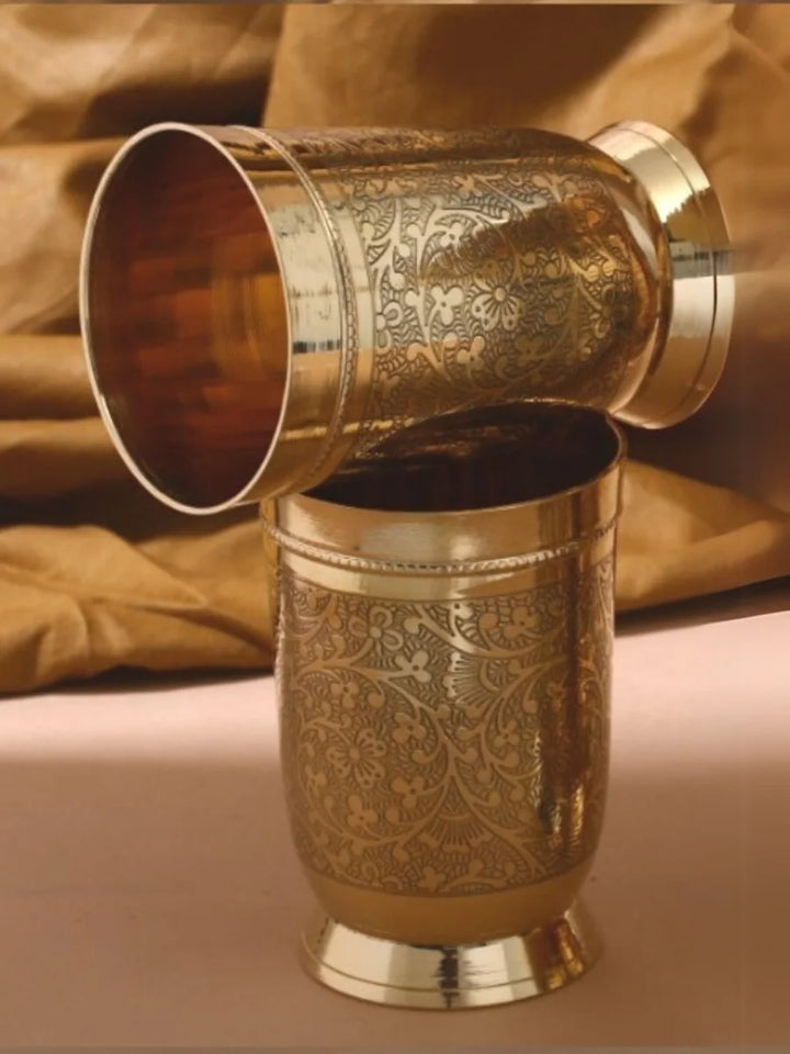 Nakaashi | Luxurious Brass Glass Set for Elegant Dining