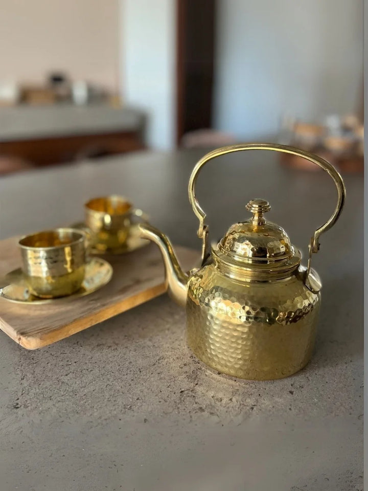 Brass Tea Kettle | Durable 750ml Rustique Brewing Pot