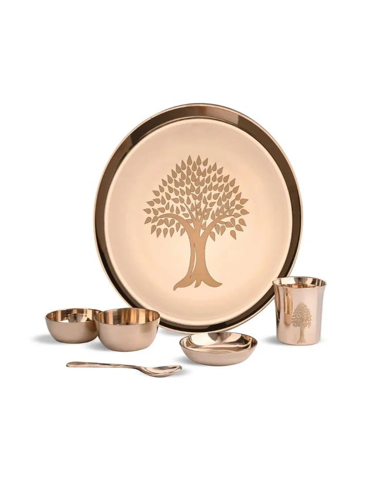 Kansa Dinner Set | Handmade 6 Pcs Ayurvedic Bronze Tableware