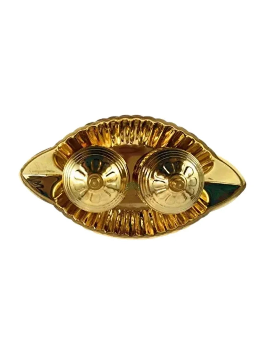 Brass Pooja Haldi-Kumkum Set | Traditional Indian Home Decor Item