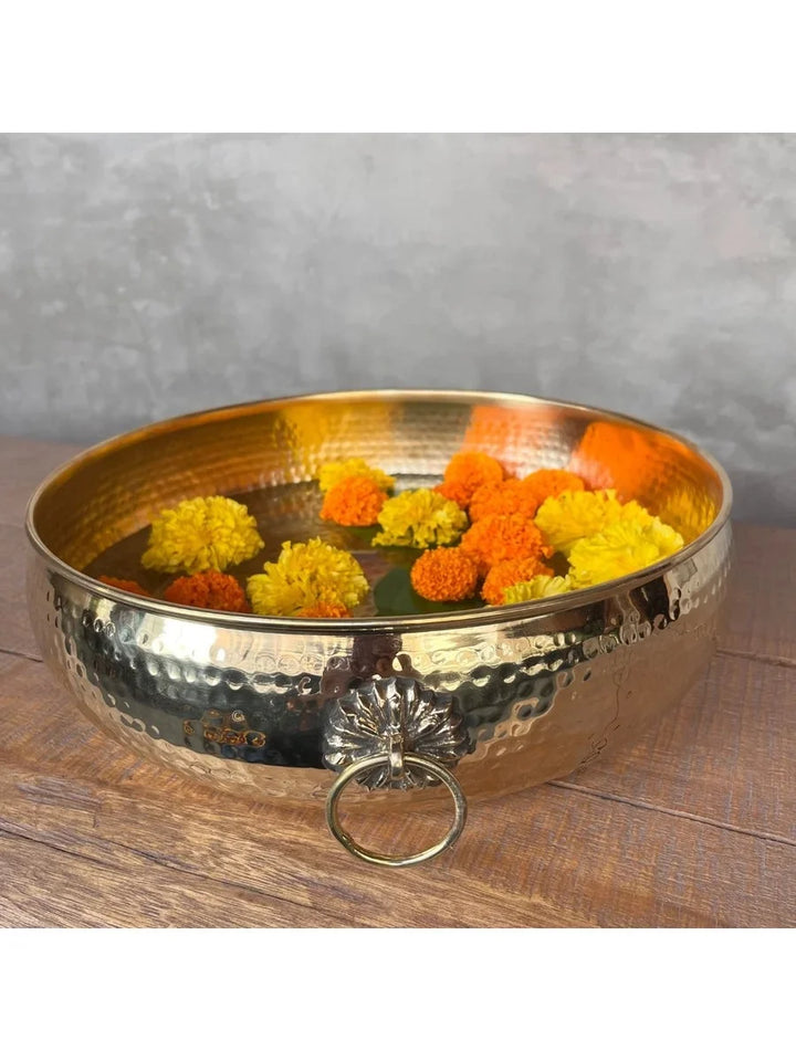 Gulmahor Brass Floating Urli | Elegant Home Decor Accessory