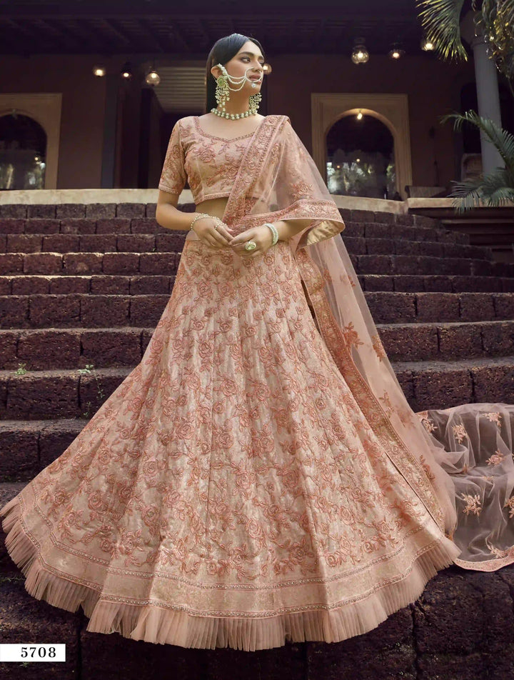 Peach Lehenga Choli | Perfect for Weddings & Special Celebrations