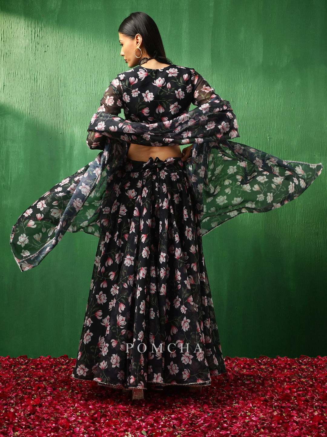Adaa  Sophisticated Pink Lotus Organza Lehenga Set | Complete with Dupatta