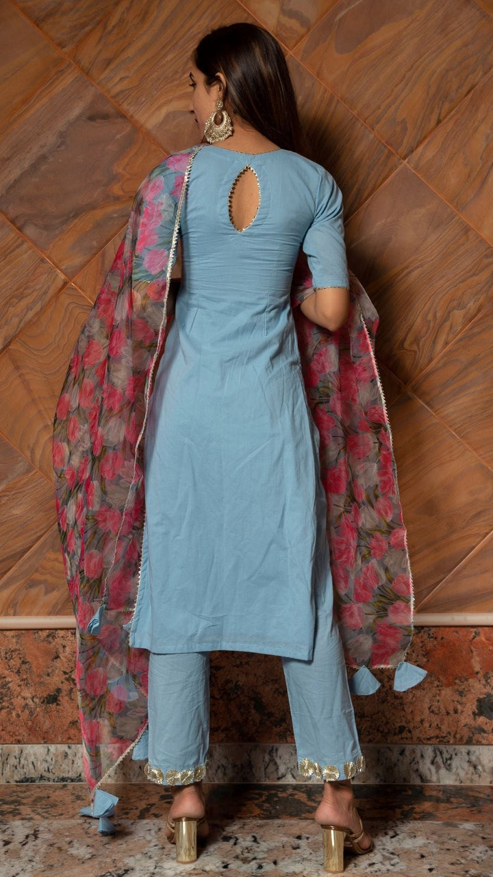 FIZA PURE COTTON SUIT SET - Pomcha Jaipur