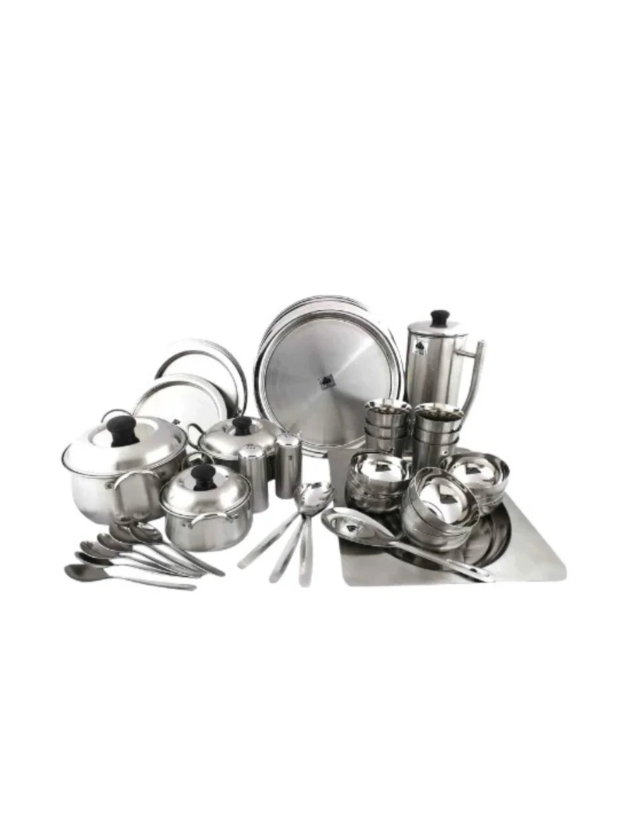 Odyssey 46 Pc Dinner Set | Matt Finish Steel Dinnerware for Family