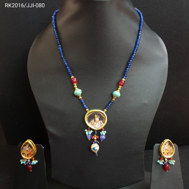 Radha Krishna Small | Pendant Set With Earrings Style Statement