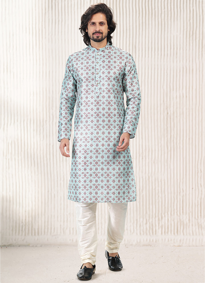 Opulent Grand banarasi silk Premium Kurta Pajama | Handcrafted with Intricate Details for Timeless Appeal