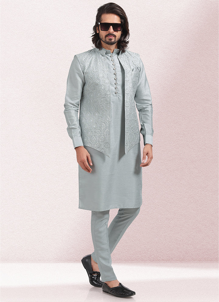 Luxurious Handcrafted art silk Premium Kurta Pajama | Designed to Elevate Your Style for Cultural Events