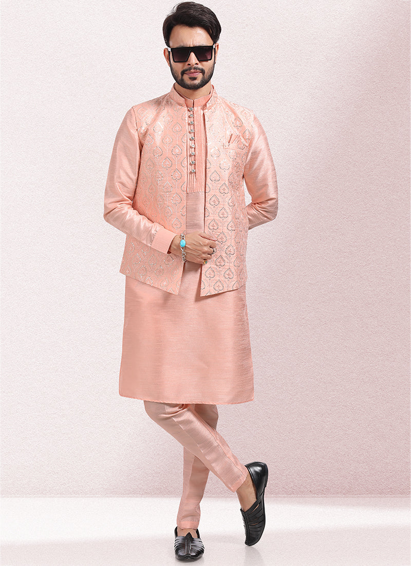 Luxurious Handcrafted art silk Premium Kurta Pajama | Designed to Elevate Your Style for Cultural Events