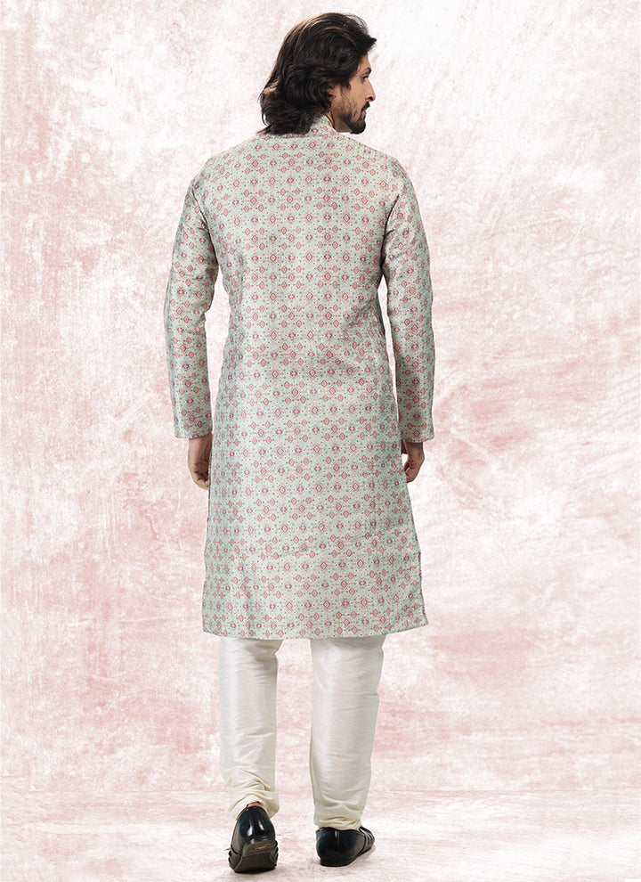 Opulent Grand banarasi silk Premium Kurta Pajama | Handcrafted with Intricate Details for Timeless Appeal