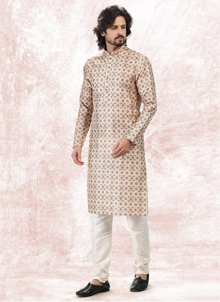 Opulent Grand banarasi silk Premium Kurta Pajama | Handcrafted with Intricate Details for Timeless Appeal