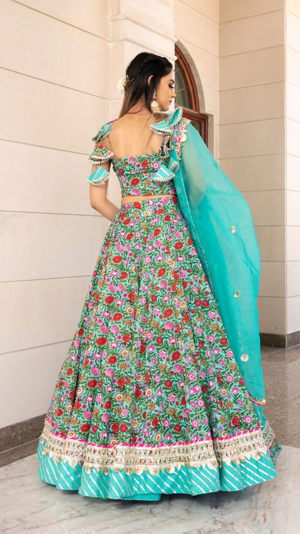 AASMA HAND BLOCK PRINT LEHENGA SET - Pomcha Jaipur . lehanga,dress anarkali,anarkali designer dresses,anarkali suits,lehenga wedding,designer suit anarkali,designer suits anarkali,designer dress anarkali,dupattas,saree collection,saree collections,dress designer,anarkali suits design,anarkali designer suit