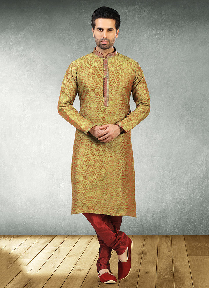 Luxurious Handcrafted jaqurd silk brocade Premium Kurta Pajama | Creating a Lasting Impression at Every Occasion