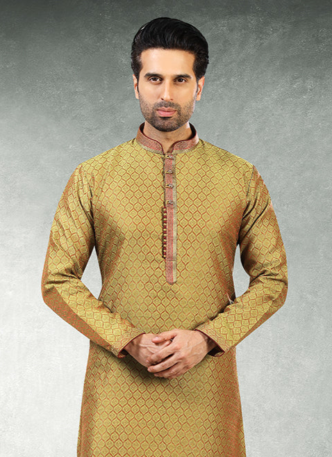 Luxurious Handcrafted jaqurd silk brocade Premium Kurta Pajama | Creating a Lasting Impression at Every Occasion