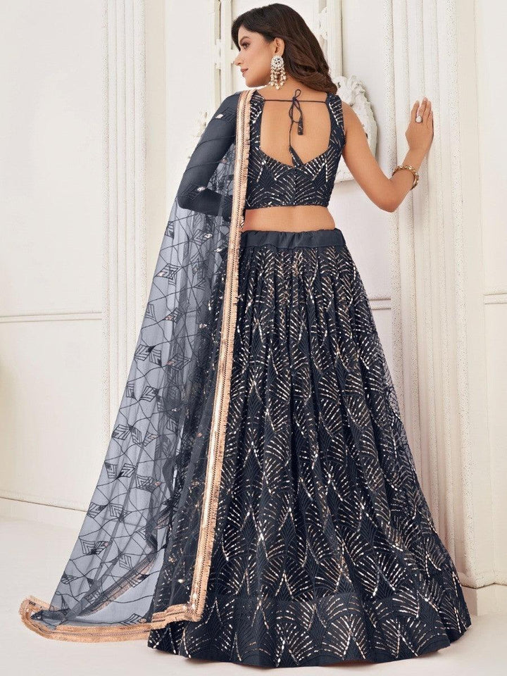 Astonishing Black Sequins Net | Party Wear Lehenga Choli with Dupatta Luxury Wear