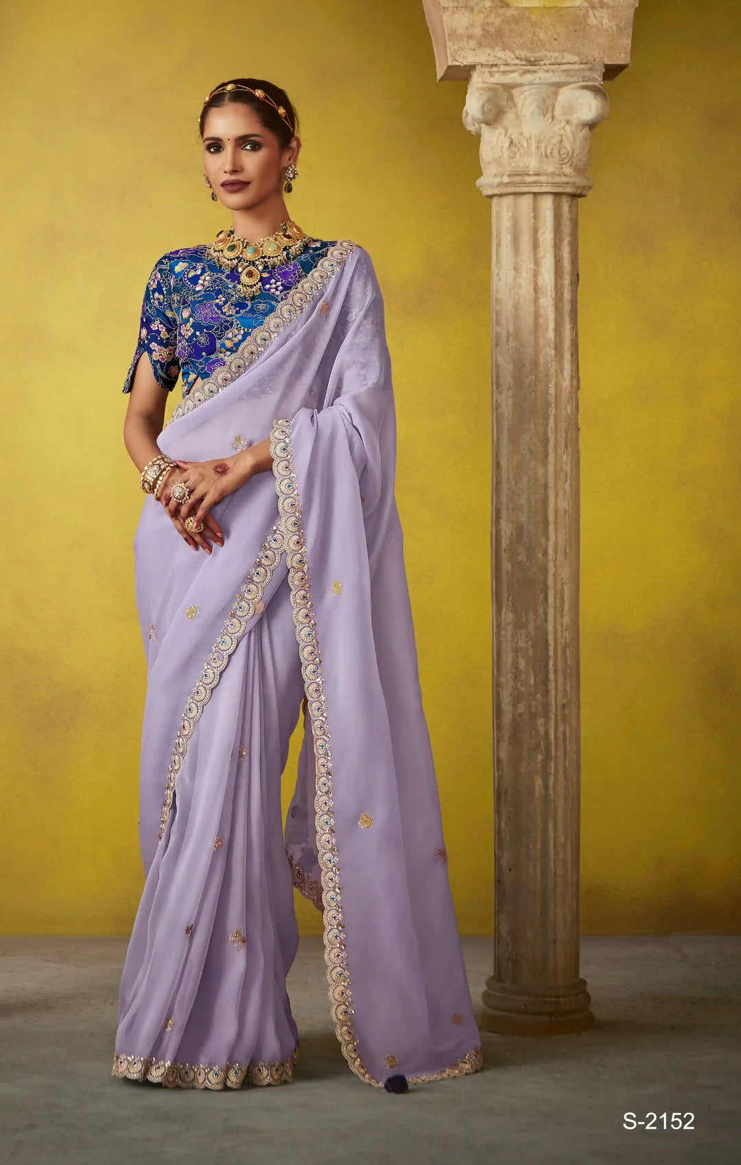 Charming Lavender Saree with Dori & Thread Work – Ideal for Weddings and Parties